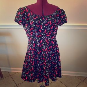Retro Cherry Scoop Neck dress